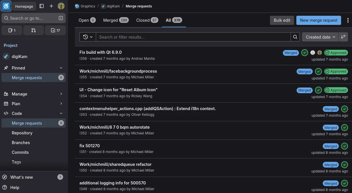 digiKam project on gitlab