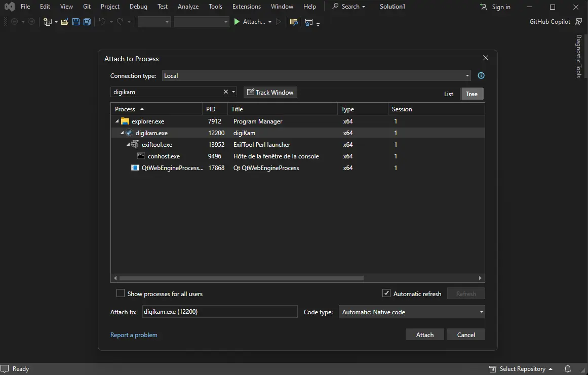 Visual Studio Debugging digiKam