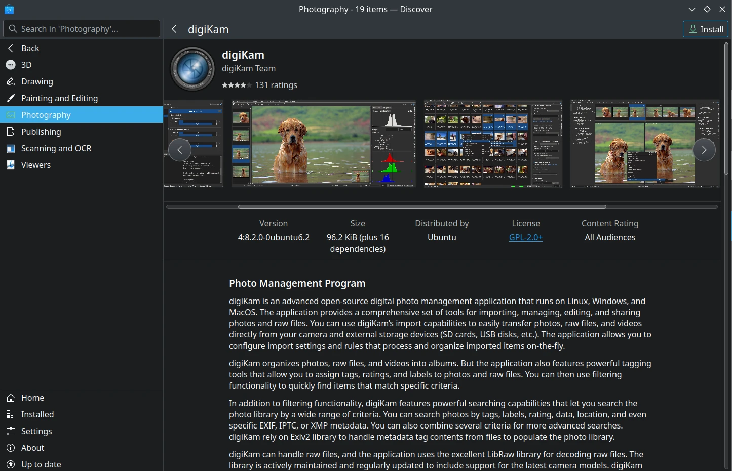 digiKam Available on Discover Package Manager