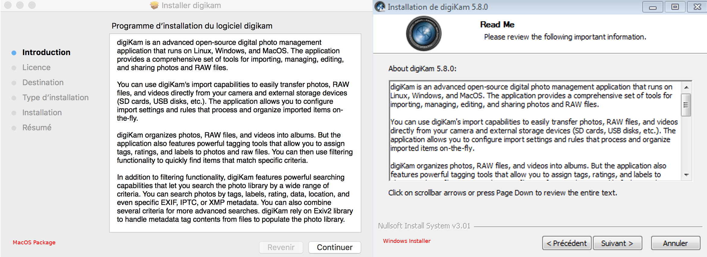 MacOS and Windows digiKam Installers in Action