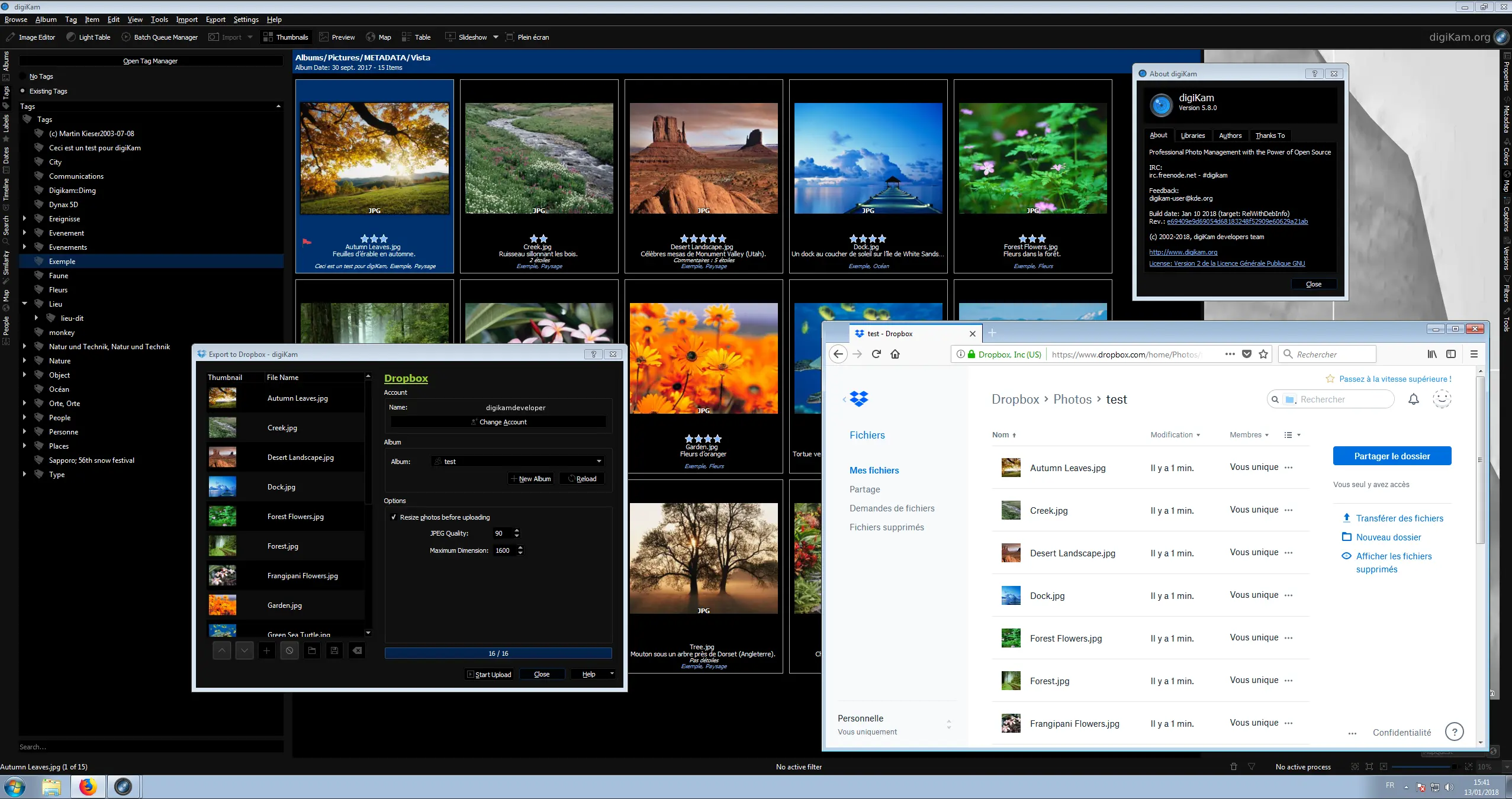 digiKam DropBox Export Tool Running Under Windows