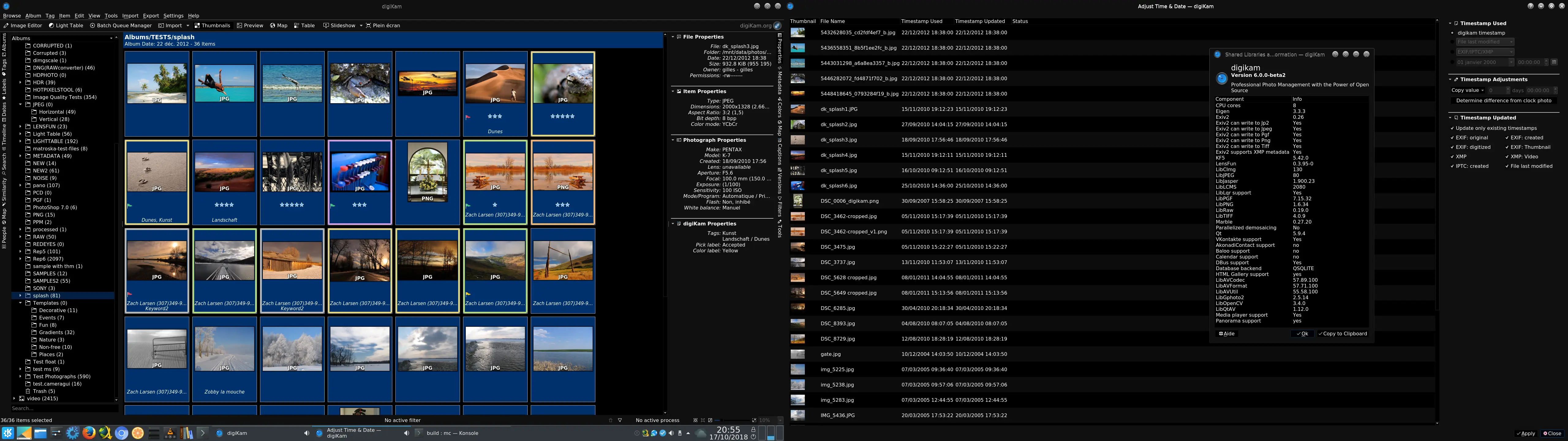 digiKam running Time Adjust tool