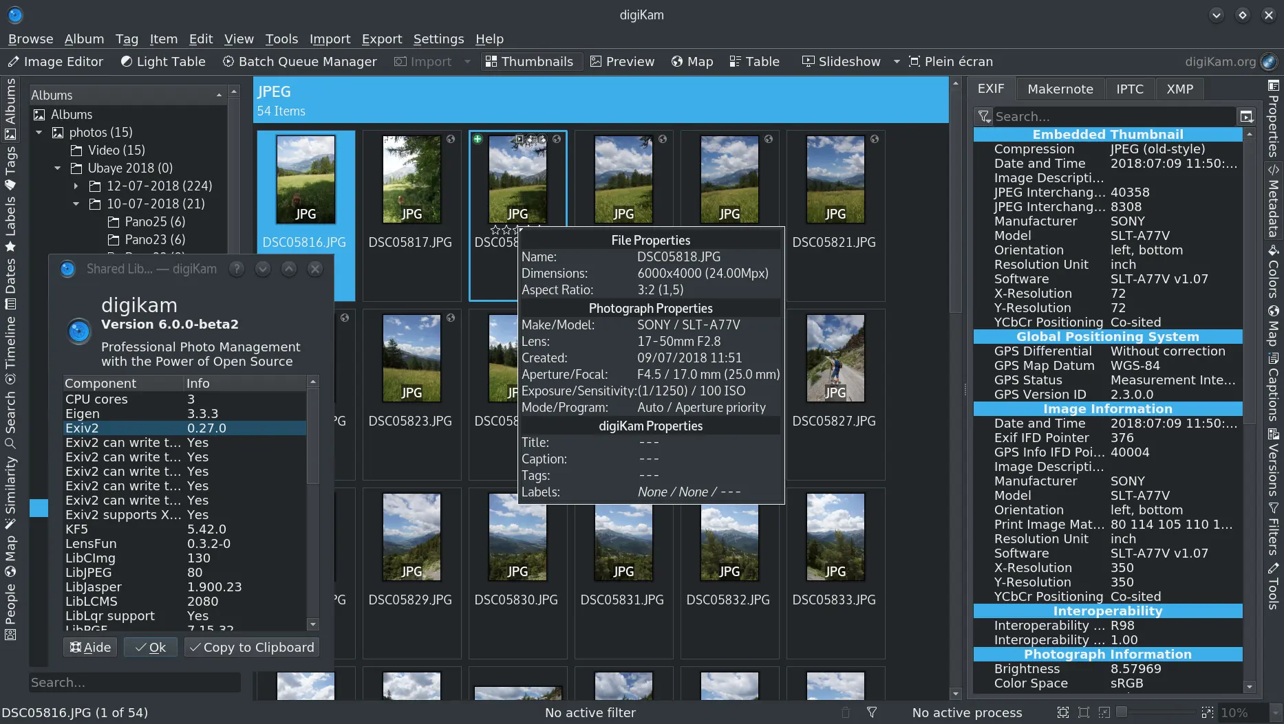 digiKam using Exiv2 0.27-RC1