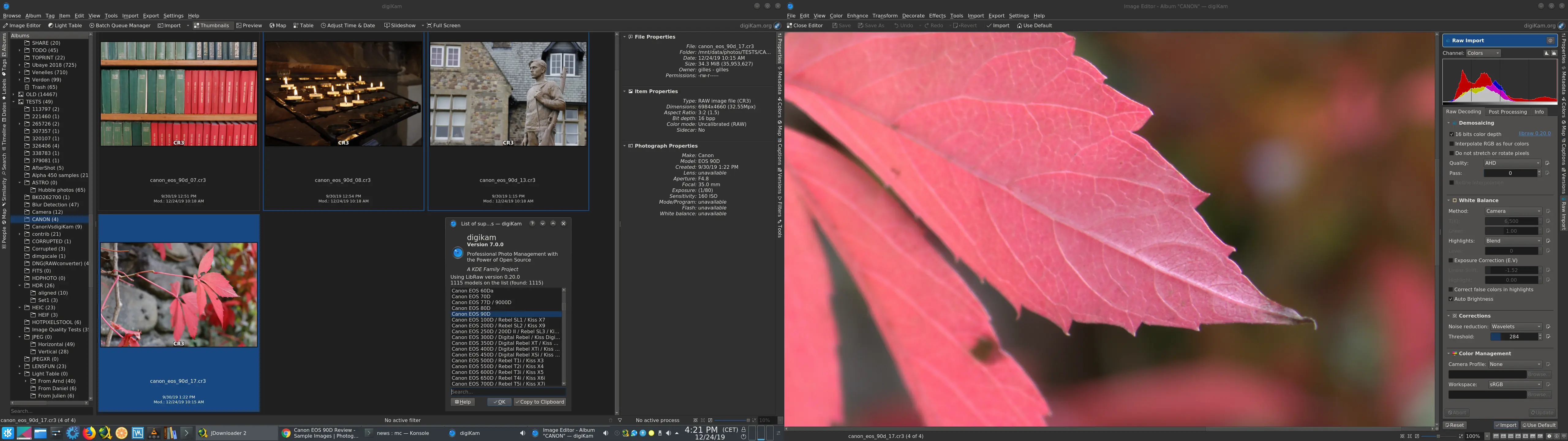 digikam 7.0.0 and Canon 90D CR3 RAW support