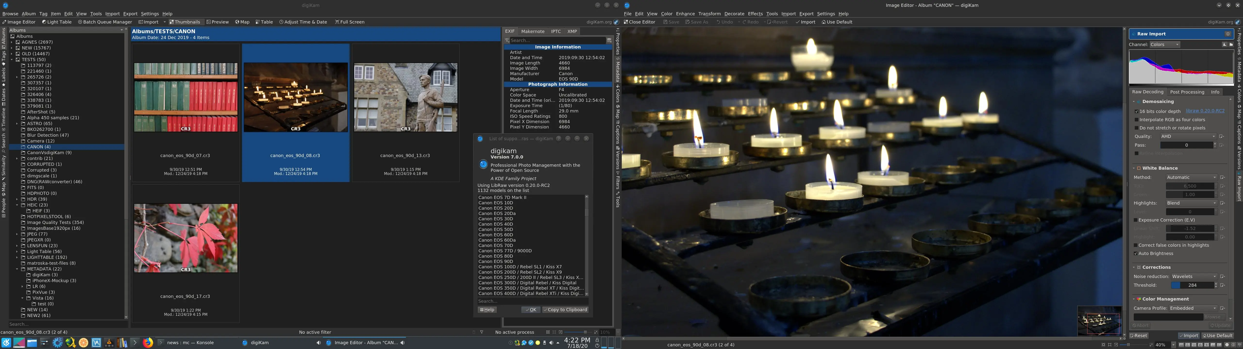digikam 7.0.0 and Canon CR3 support