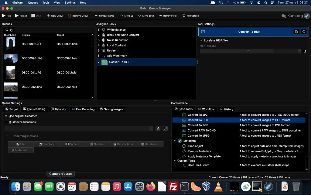 digikam 7.2.0 running Batch Queue Manager