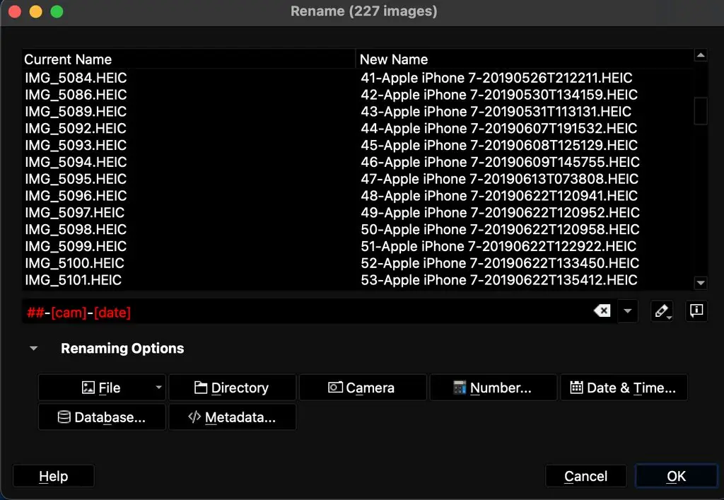 digikam 7.2.0 Running Advance Rename Tool