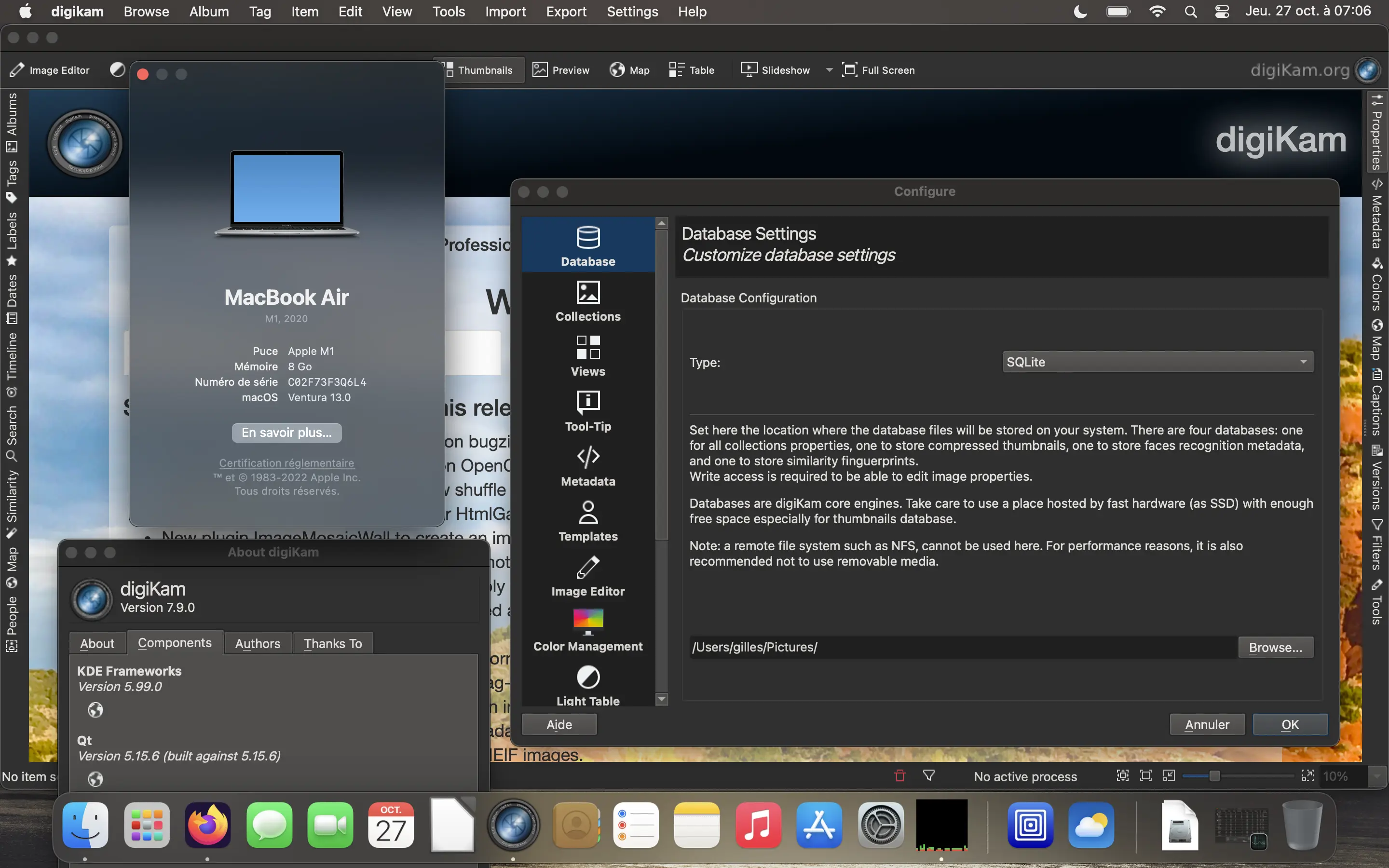 digiKam 7.9.0 Running Under Apple macOS Ventura with Rosetta 2 for M1 Computer
