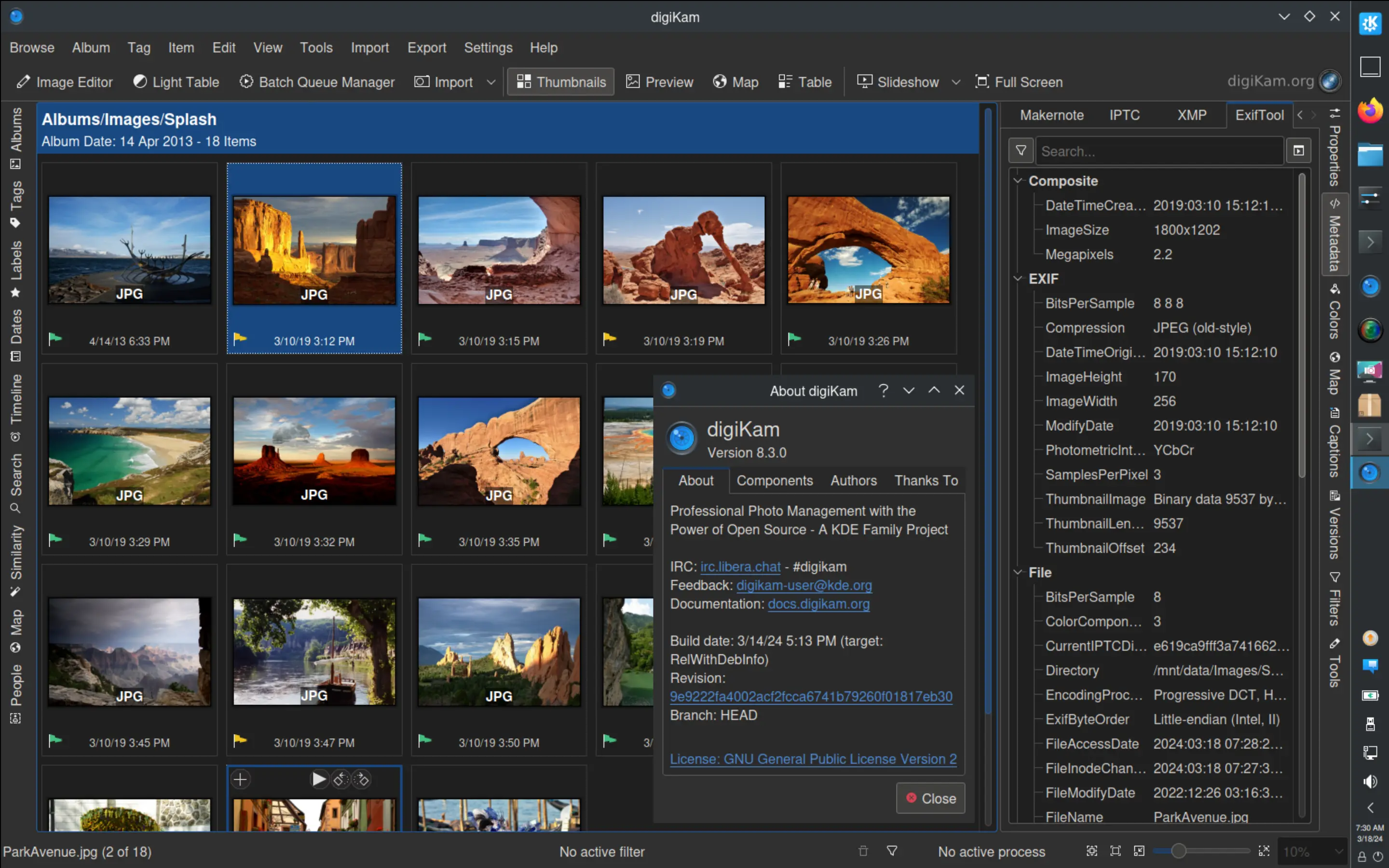 digiKam 8.3.0 AppImage Bundle Running Under Kubuntu