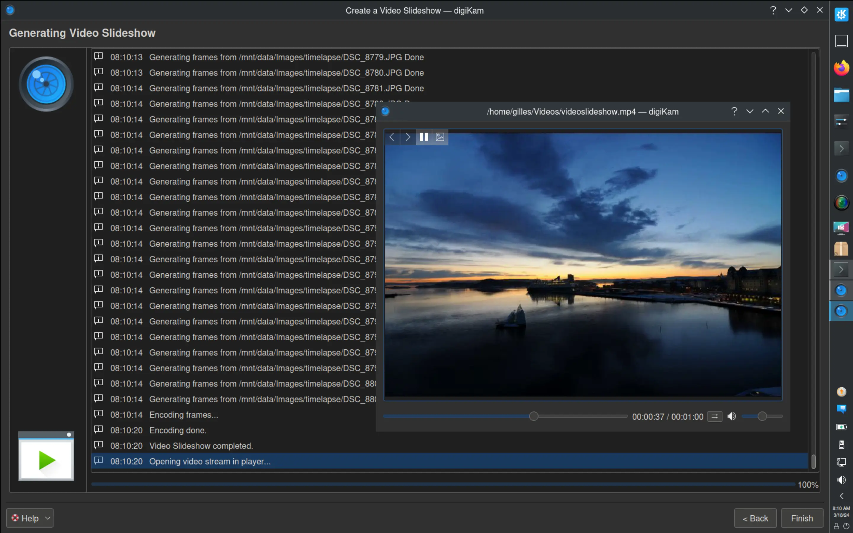 digiKam 8.3.0 Rendering an Encoded Time-Lapse