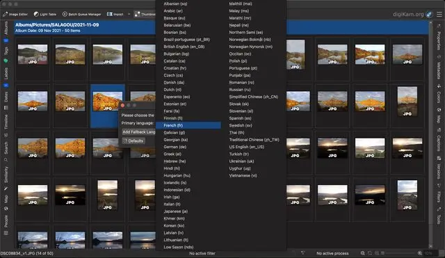 The digiKam application translations support