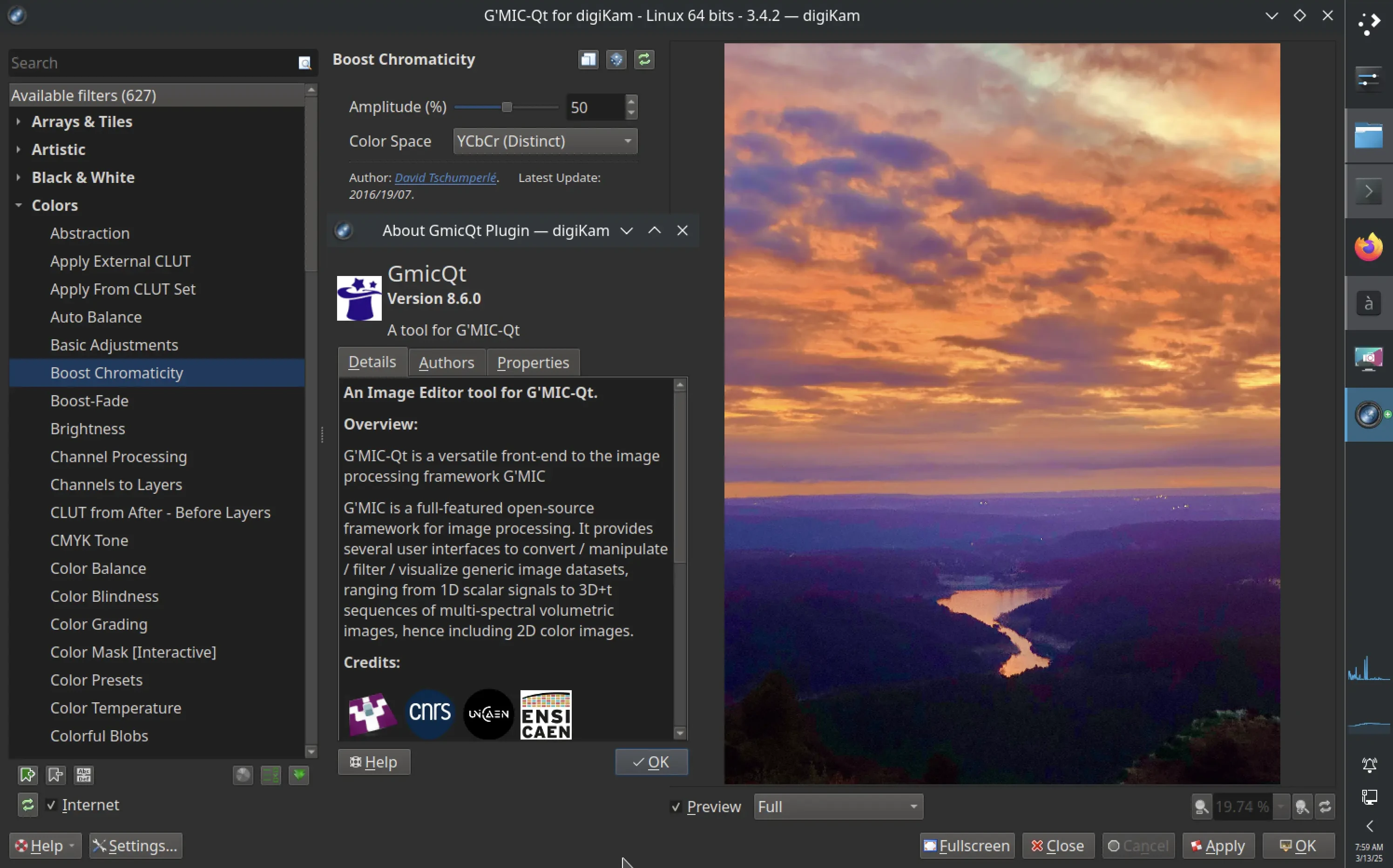 digiKam 8.6.0 G’MIC-Qt plugin