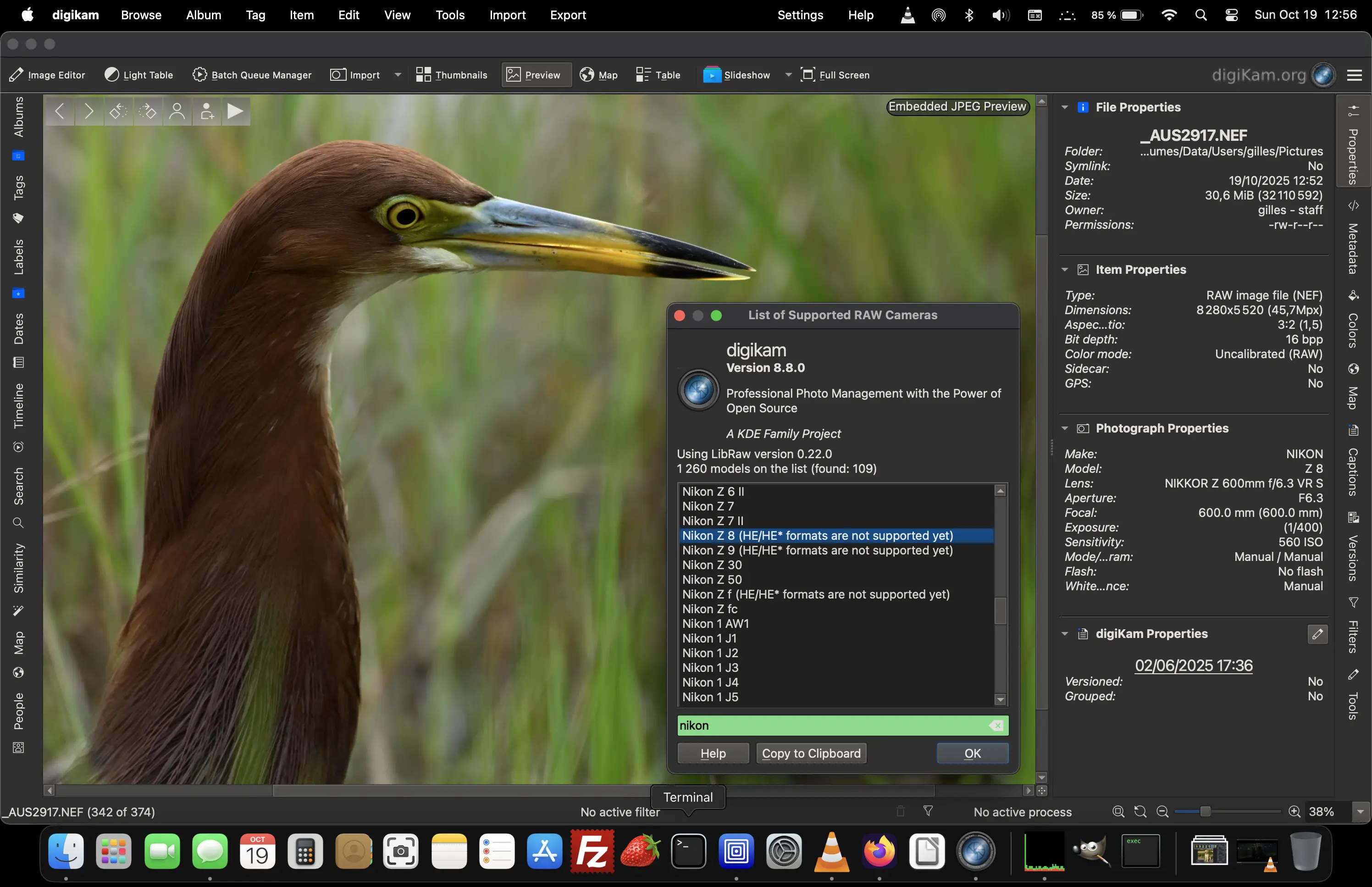 List of Raw Camera supported in digiKam 8.8.0
