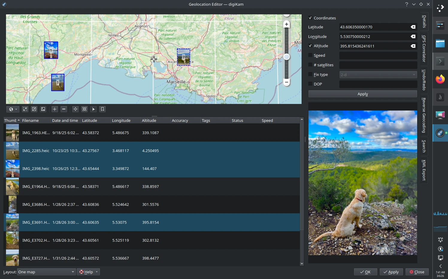 digiKam 9.0.0 Geolocation Editor