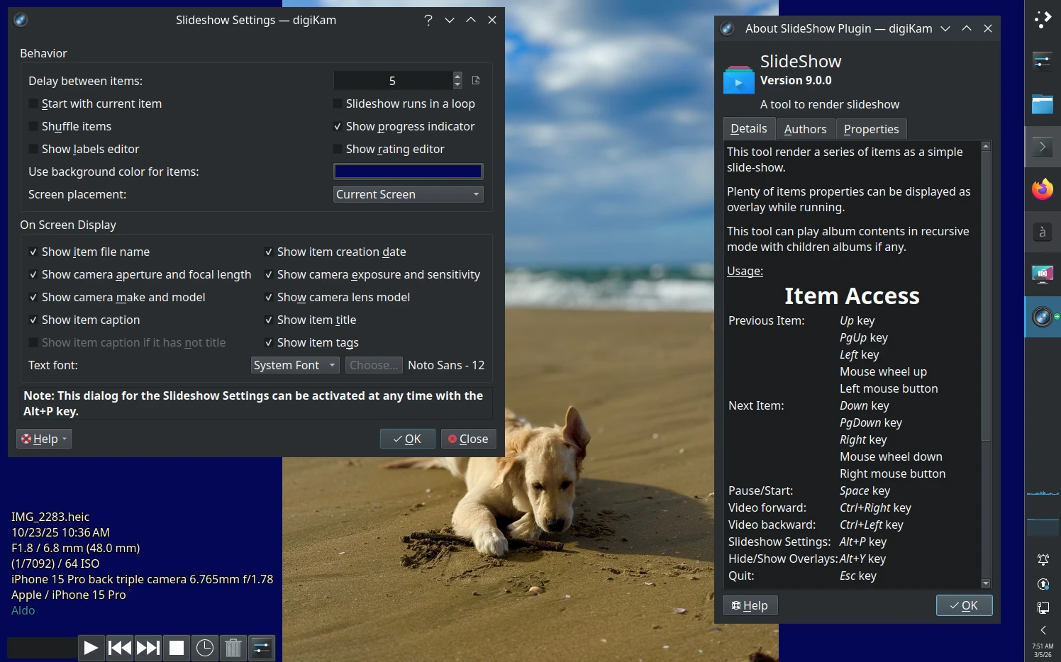digiKam 9.0.0 New Slideshow Option to Change Color Background